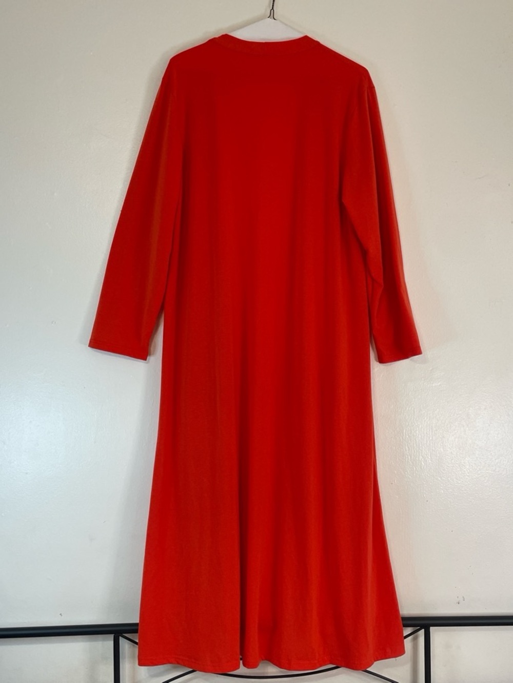 Long Open Front Orange Duster Cardigan with pockets  Size XXL - Picture 5 of 5
